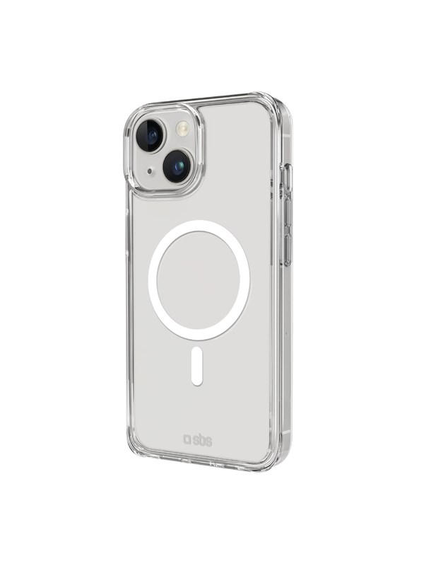 SBS Rigid transparent case compatible with MagSafe charging for iPhone 15 - Transparent
