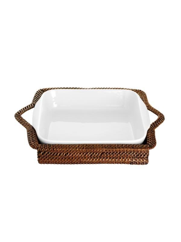 Pillivuyt Basket rectangular 29 x 24 cm Light/Dark brown Nito wicker