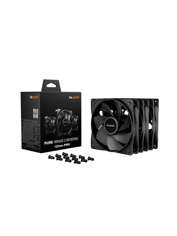 be quiet! PURE WINGS 3 120 Reverse (3-pack) - Kabinettvifte - 120mm - Svart