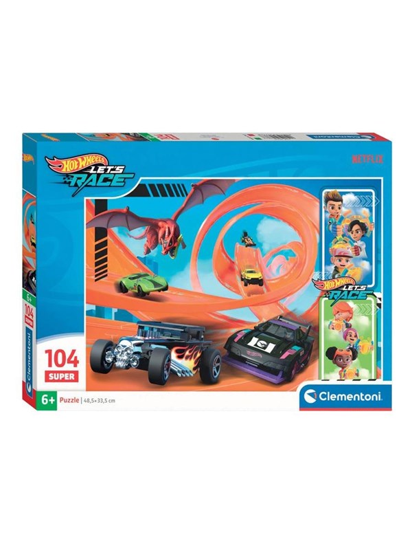 Clementoni Jigsaw Puzzle Super Color Hot Wheels 104pcs. Gulv
