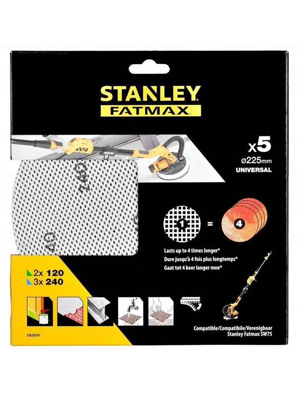 Stanley Abrasive Sheets Kit  -5 Pcs