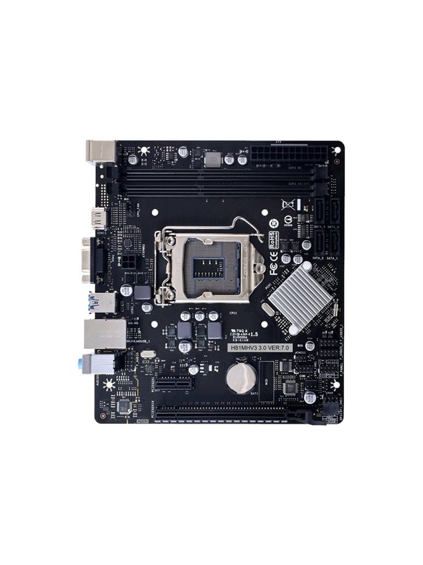 BIOSTAR H81MHV3 3.0 Hovedkort - Intel H81 Express - Intel LGA1150 socket - DDR3L (Low Voltage) RAM - Micro-ATX
