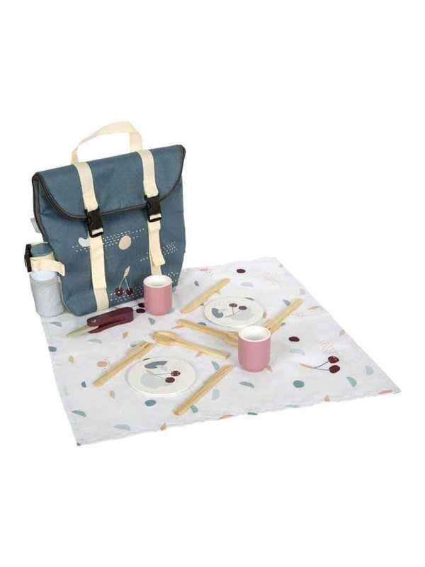 Small Foot - Backpack with Wooden Picnic Tasty Playset 14pcs.