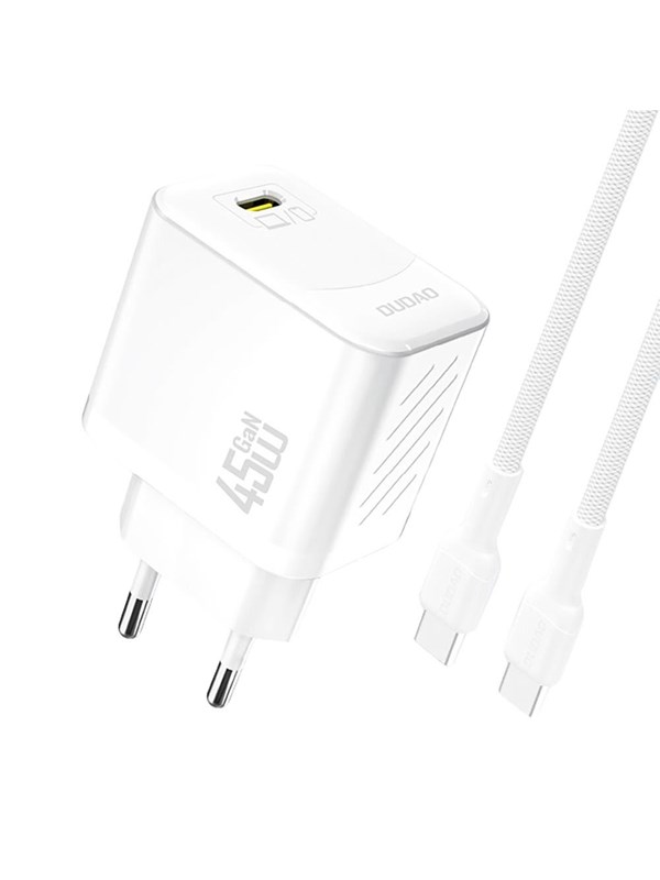 Dudao  A28C 45W GaN Wall Charger + USB-C Cable - White