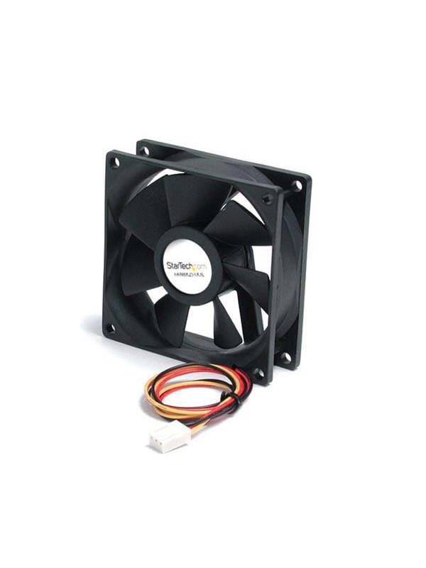 StarTech.com 80x25mm Ball Bearing Quiet Computer Case Fan w/ TX3 Connector - Kabinettvifte - 80mm - Svart