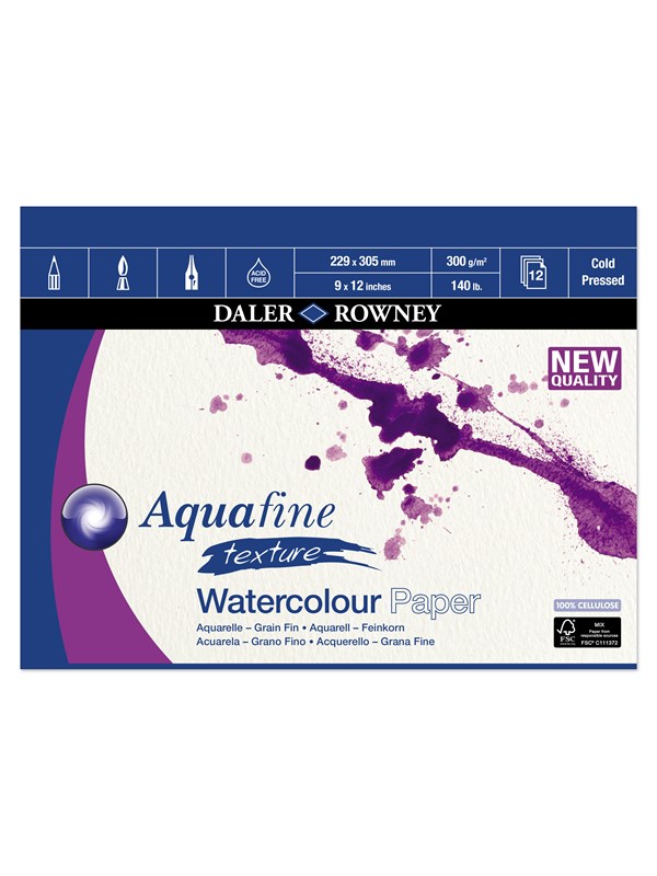 Daler-Rowney Aquafine CP Pad 12 Sheets 300G 12x9"