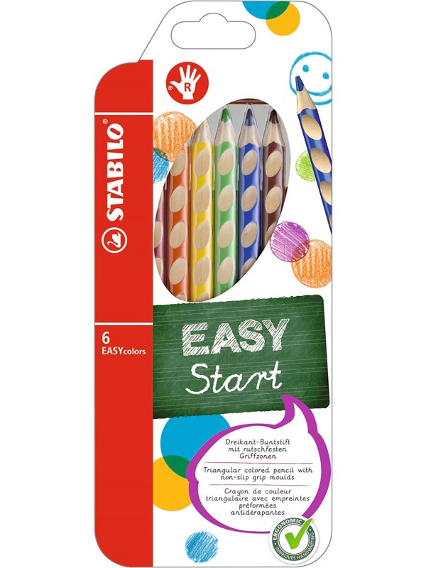 STABILO  Colored pencils EASYCOLOR R 6-STK ASS. For righthanded