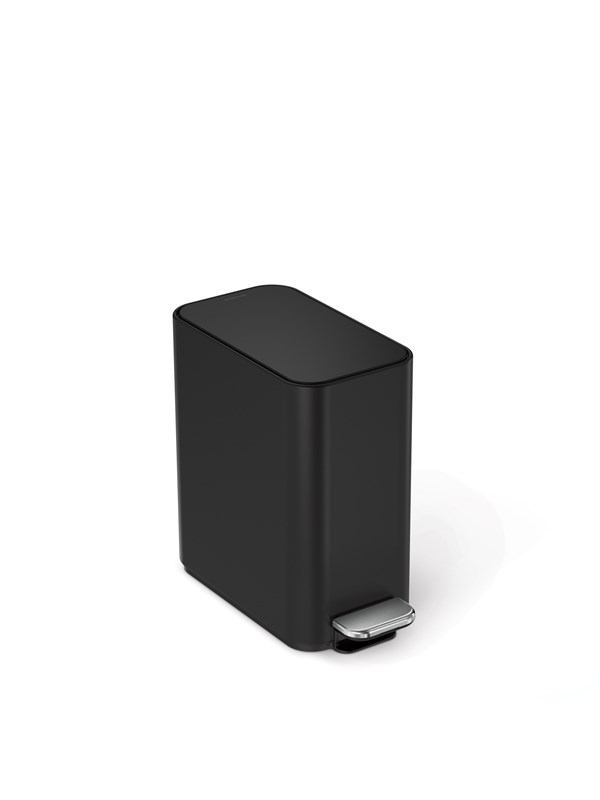 Simplehuman 5L slank pedalbøtte, svart rustfritt stål