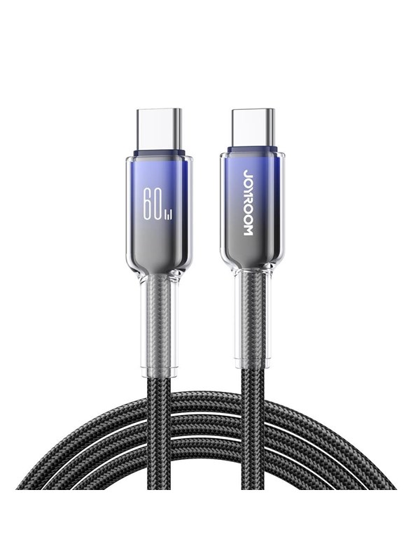 Joyroom S-A42 Crystal-Clear Series 60W USB-C - USB-C cable 1.2m - black