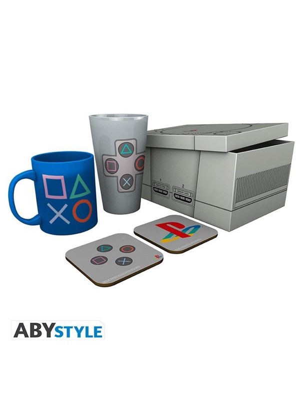 ABYstyle - PLAYSTATION Gift Set Glass + Mug + 2 Coasters Classic 2019 - Gavepakke