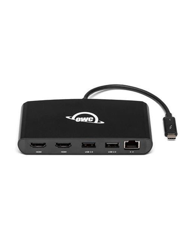OWC 5 Port Thunderbolt 3 min-Dock 2 x HDMI features 2 x HDMI 4K60 USB 3 USB 2