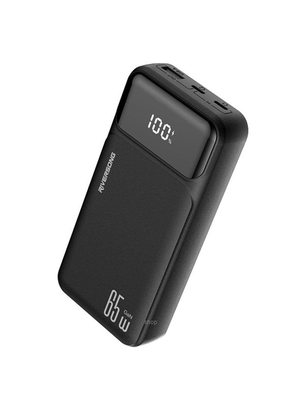 Riversong Phantom Pro 65W USB-C PD 20.000 mAh powerbank Black Nødlader - Svart - 20000 mAh