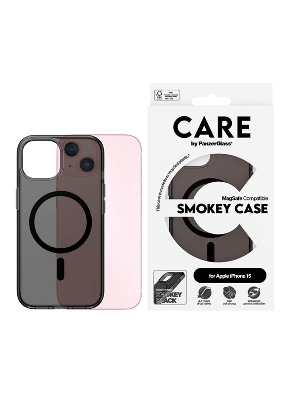CARE by PanzerGlass Flagship Case Urban Combat Smokey w. Black MagSafe iPhone 15
