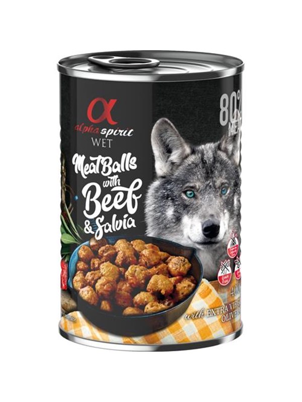 Alpha Spirit canned meatballs with beef & salvia 400g