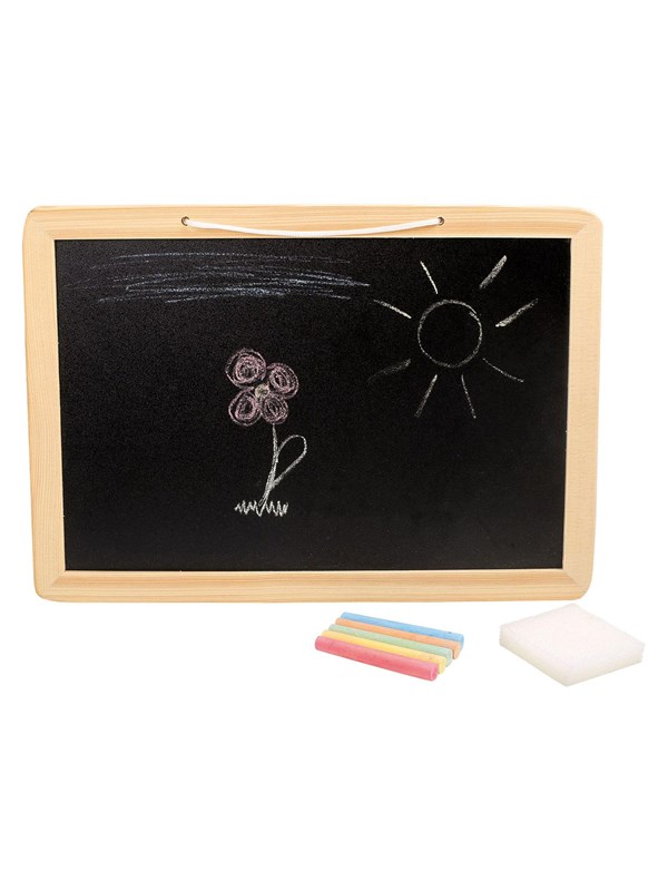 Small Foot - Wooden Chalkboard with Colored Crayon