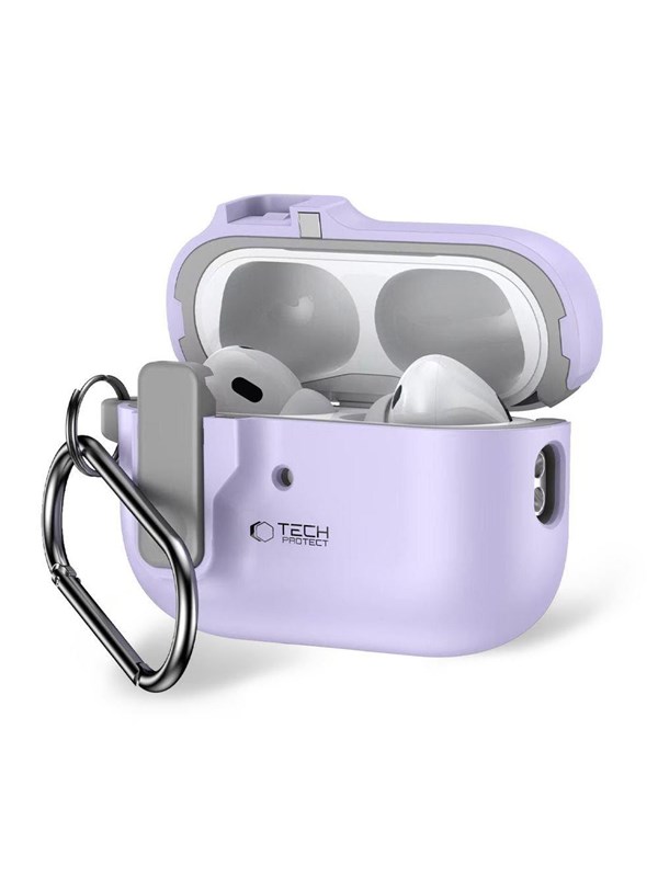 Tech-Protect  Slim Hook Case with Carabiner for Apple AirPods Pro 1/2 - Purple