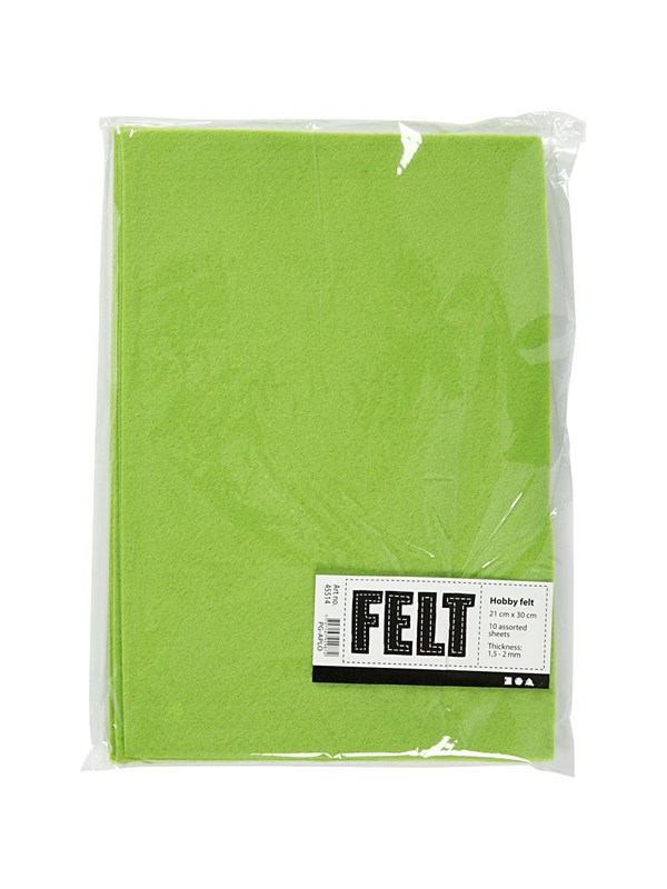 Creativ Company Hobby Felt Light Green A4 10 Sheets