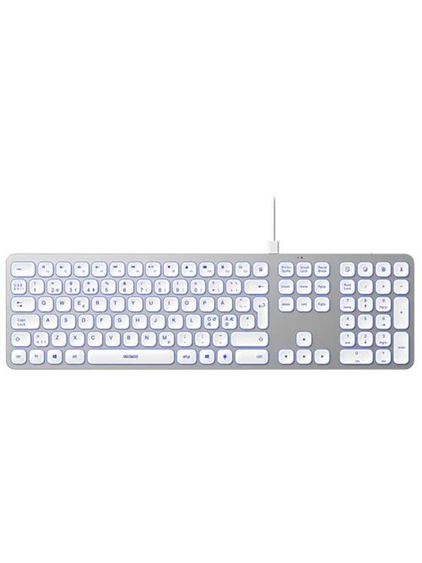 Deltaco Aluminium Keyboard - Tastatur - Nordisk - Sølv