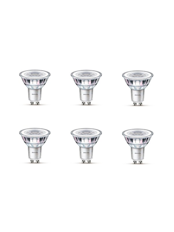 Philips LED-lyspære Classic 3,5W/827 (35W) 36° 6-pack GU10