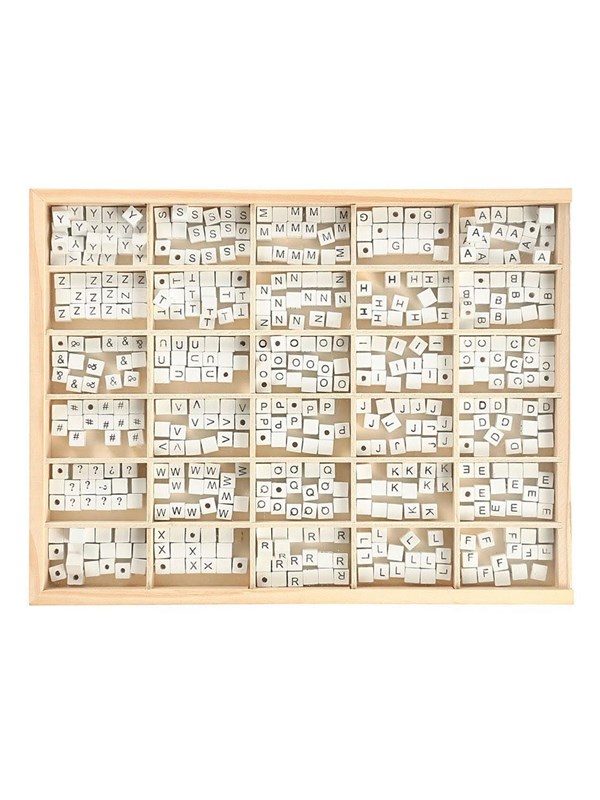Creativ Company - Wooden Letter Beads White A-Z 750 pcs.