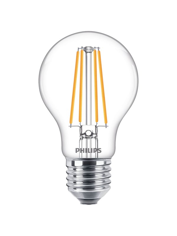 Philips LED-lyspære Classic Standard 8.5W/827 (75W) Clear E27