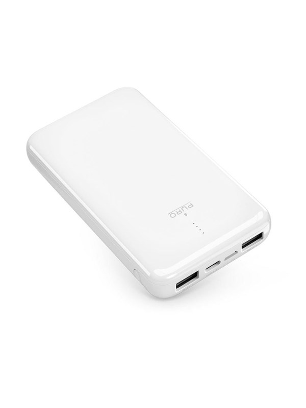Puro Powerbank White 10000mAh 12W 2xUSB-A + USB-C - White Nødlader - Gul - 10000 mAh