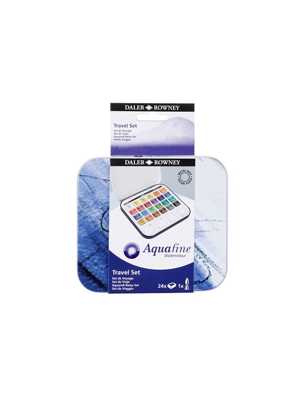 Daler-Rowney Aquafine Watercolour Travel Tin 24 col