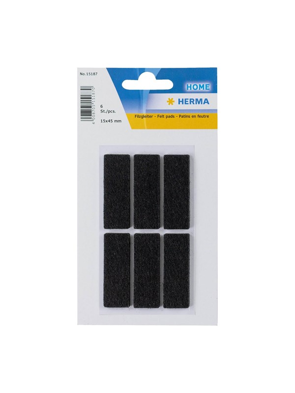 HERMA Protectiv feltpads black 15 x 45 mm