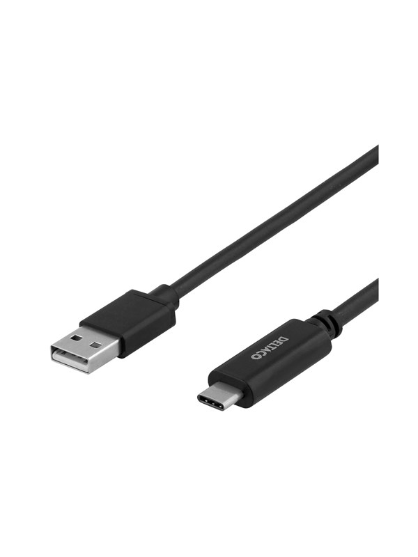Deltaco - USB-C cable - 24 pin USB-C to USB - 1 m