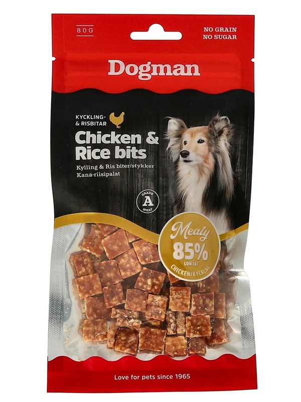 Dogman Meaty Kylling & Ris Biter Hundegodbiter 80g