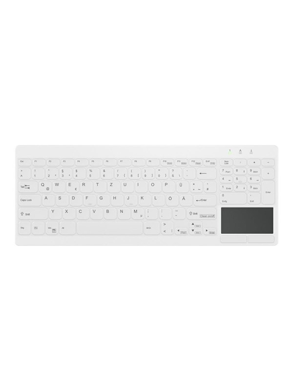 Cherry Medical AK-C7412F - keyboard - compact compact - with touchpad - QWERTY - Pan Nordic - white Input Device - Tastatur - Nordisk - Hvit