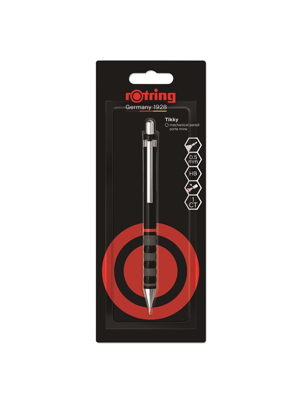Rotring Tikky Mechanical Pencil | HB Lead 0.5 mm | Black Barrel