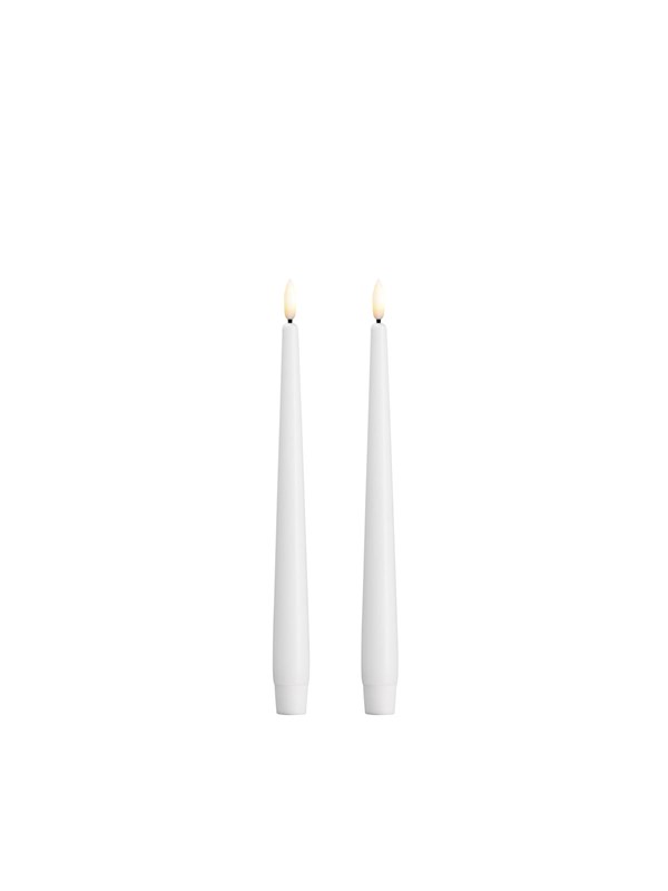 Moods & More LED taper candle - Slim - Classic white - 23x250 mm - 2 pcs