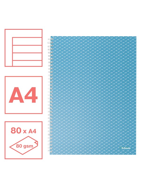 Esselte  Colour'Breeze A4 Notebook lined wirebound Blue