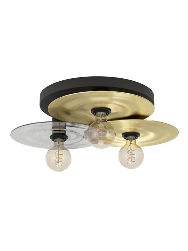 EGLO LINTMILL TAKLAMPE Ø530 E27 SVART/BM/LYS GRÅ