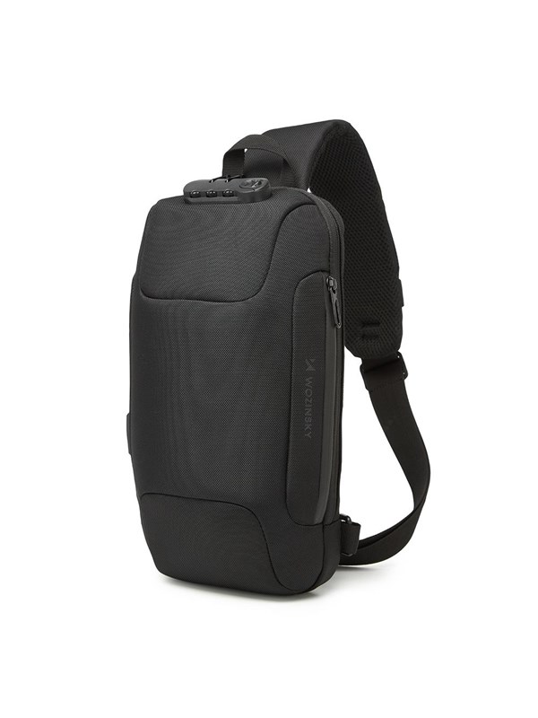 Wozinsky Premium Single Shoulder Anti-Theft City Backpack with Organizer and USB - Black