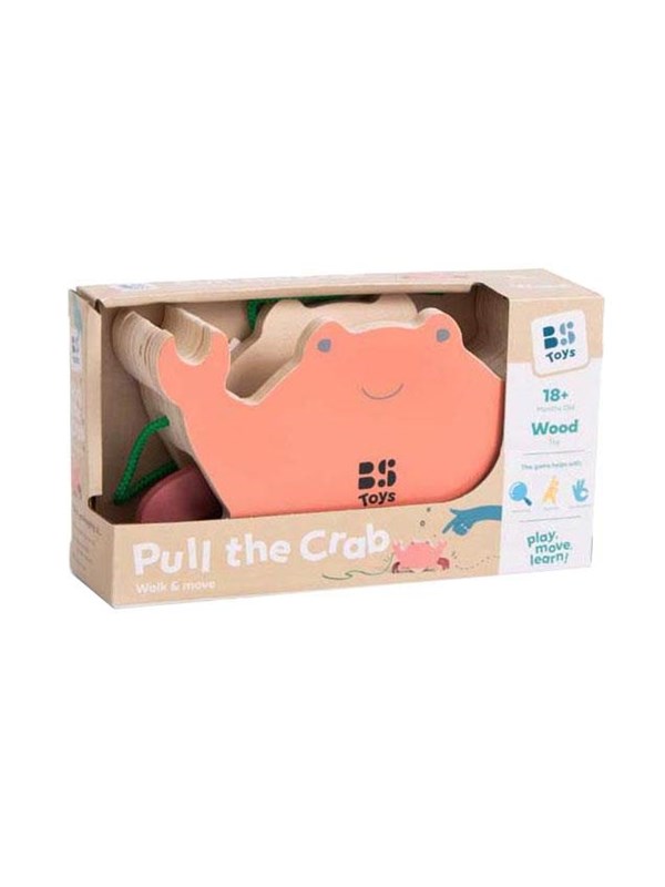 BS Toys Wooden Crab with Pull Cord