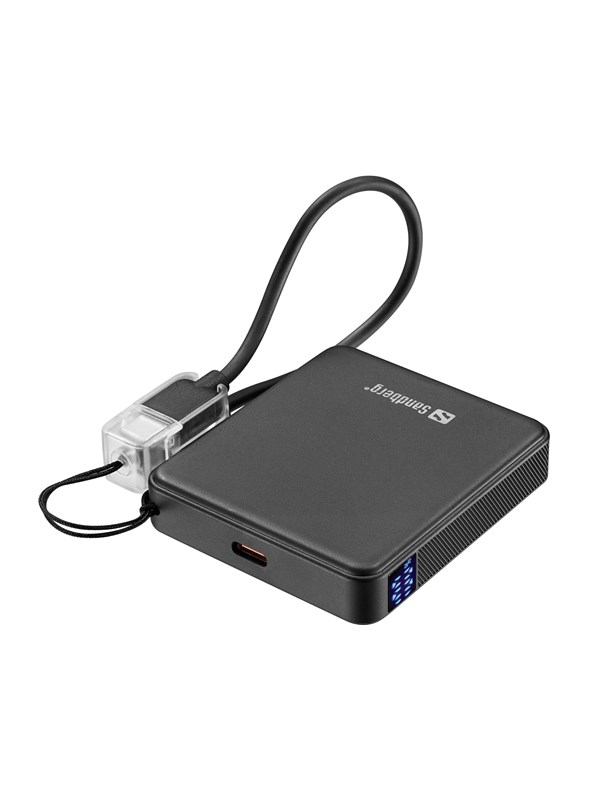 Sandberg Nano Powerbank 5000 PD20W Nødlader - Svart - 5000 mAh