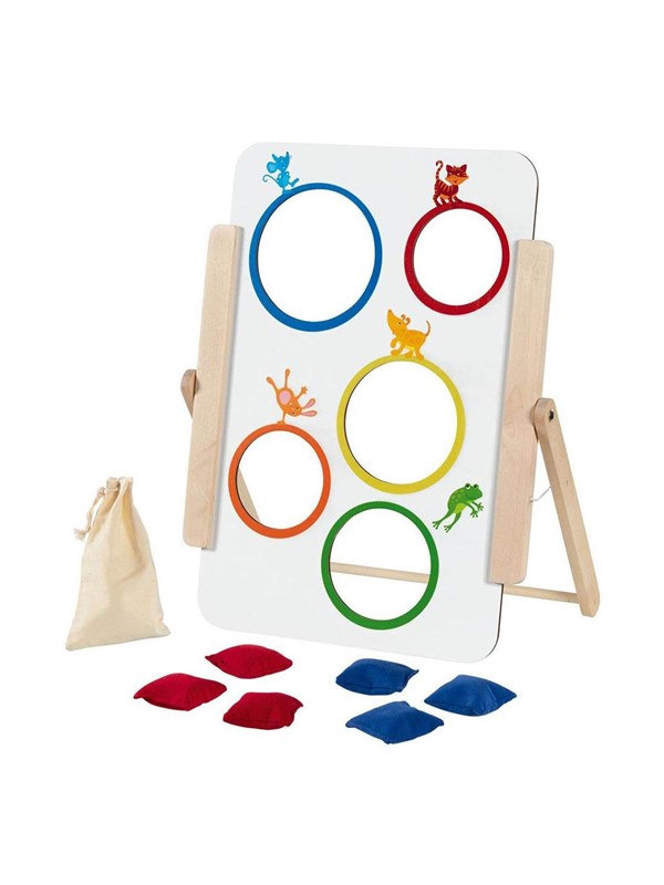 Goki - Wooden Throwing Game Bag Throwing 8pcs.