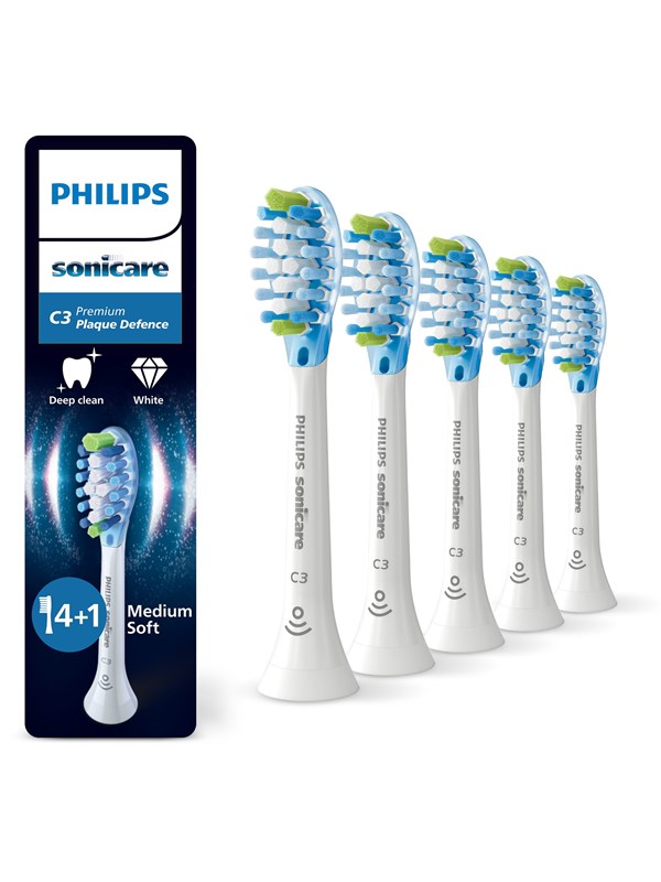 Philips Børstehoder Sonicare Premium Plaque Defence - White - 4+1 pcs