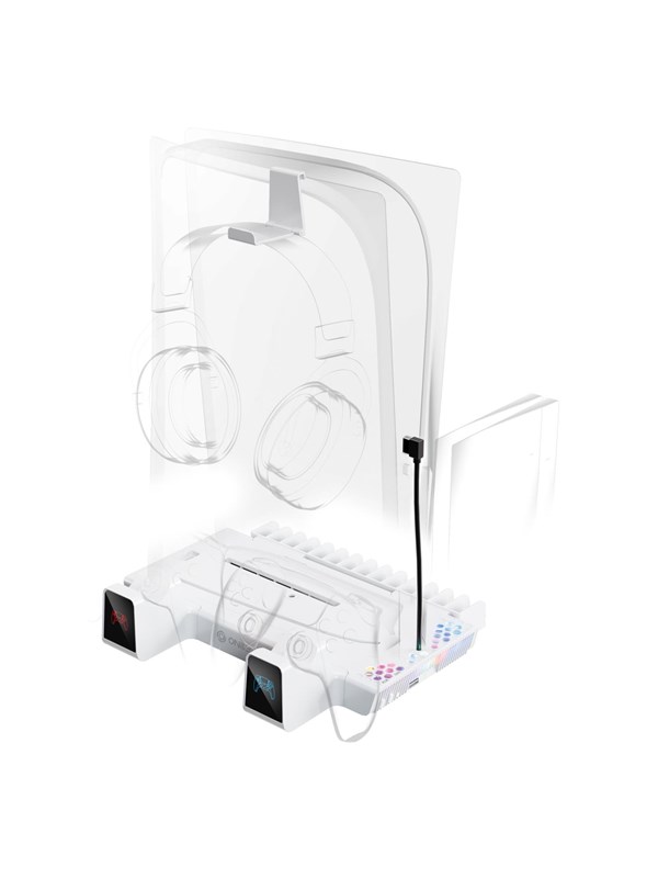 Oniverse Nexus 5 Cooling and charging stand - White (PS5/ PS5 Slim) - Miscellaneous Tilbehør til spillkonsoll - Sony PlayStation 5