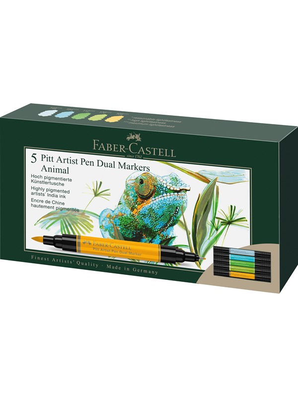 Faber-Castell India ink PAP Dual Marker 5x animals