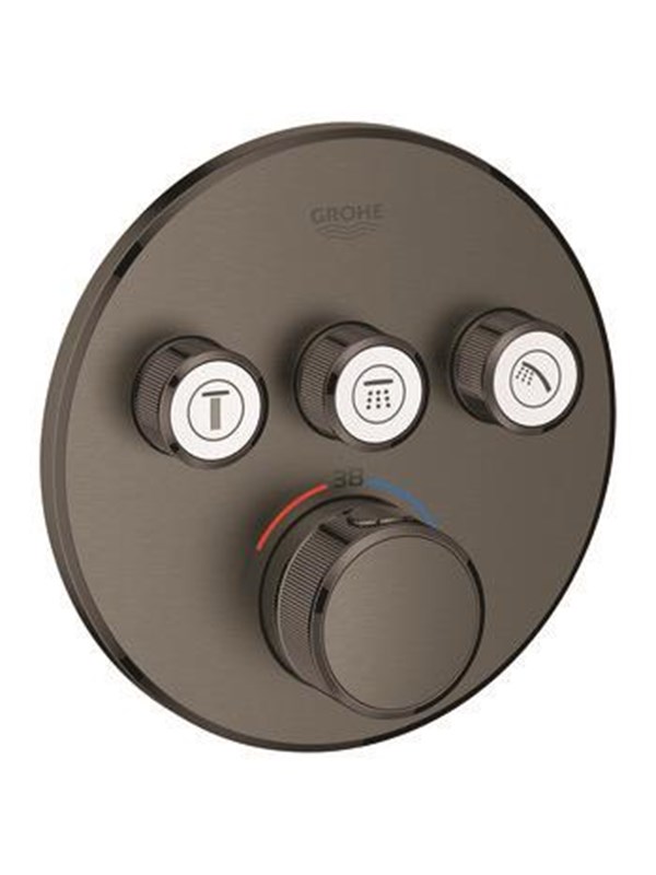 Grohe Grohtherm SmartControl Thermostat for installation with 3 valves, brushed hard graphite