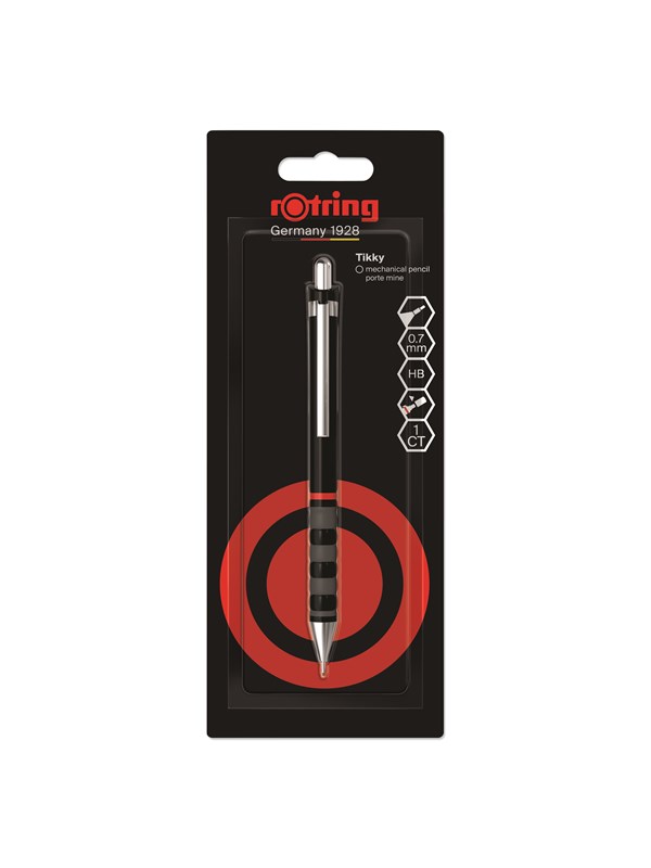 Rotring Tikky Mechanical Pencil | HB Lead 0.7 mm | Black Barrel