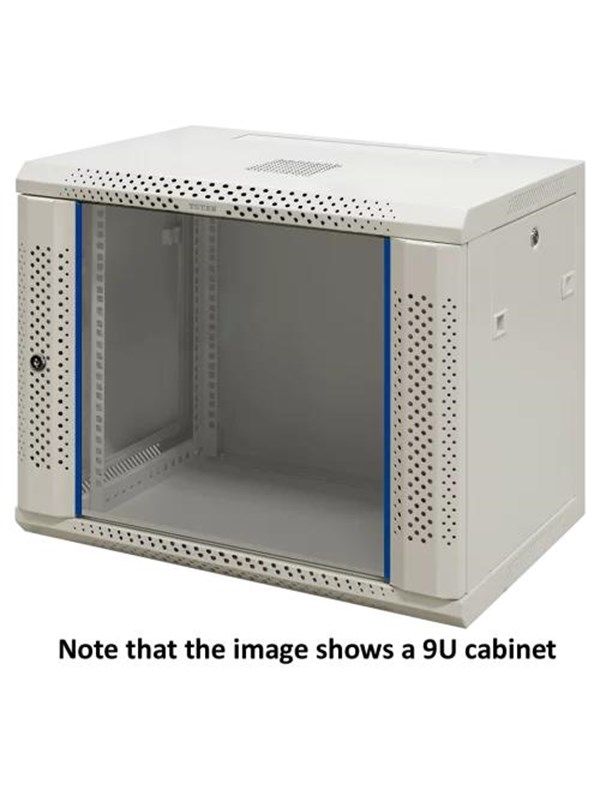 Deltaco 19? wall cabinet 6U 600 × 450 glass door white - Kabinett - Wall mount - Hvit
