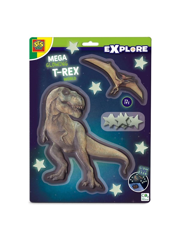 SES Creative Mega Glowing T-Rex World Wall Stickers