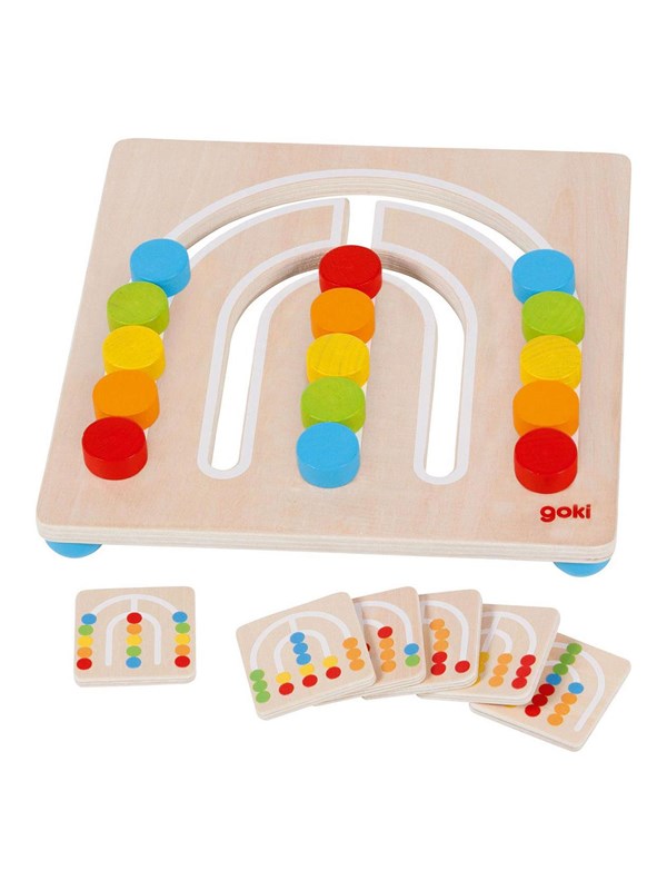 Goki Wooden Color Sorting Board Rainbow 7 pieces.