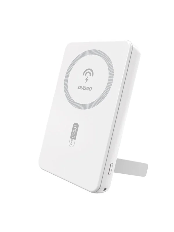 Dudao Powerbank K14S+ 10000mAh 20W USB-A / USB-C / MagSafe with stand - white Nødlader - Hvit - 10000 mAh