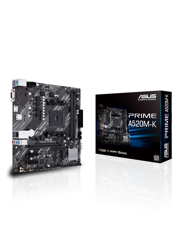 ASUS PRIME A520M-K Hovedkort - AMD A520 - AMD AM4 socket - DDR4 RAM - Micro-ATX