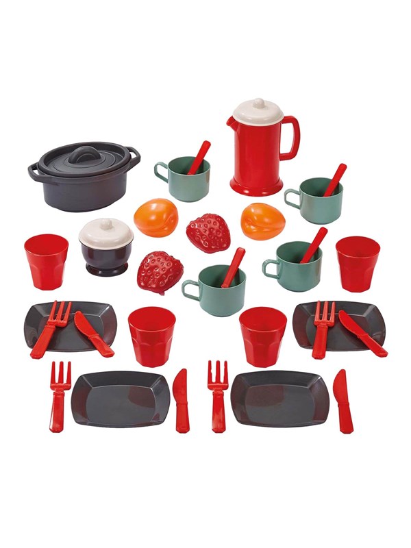Ecoiffier 100% Chef Dining Set with Play Food 34 pieces.